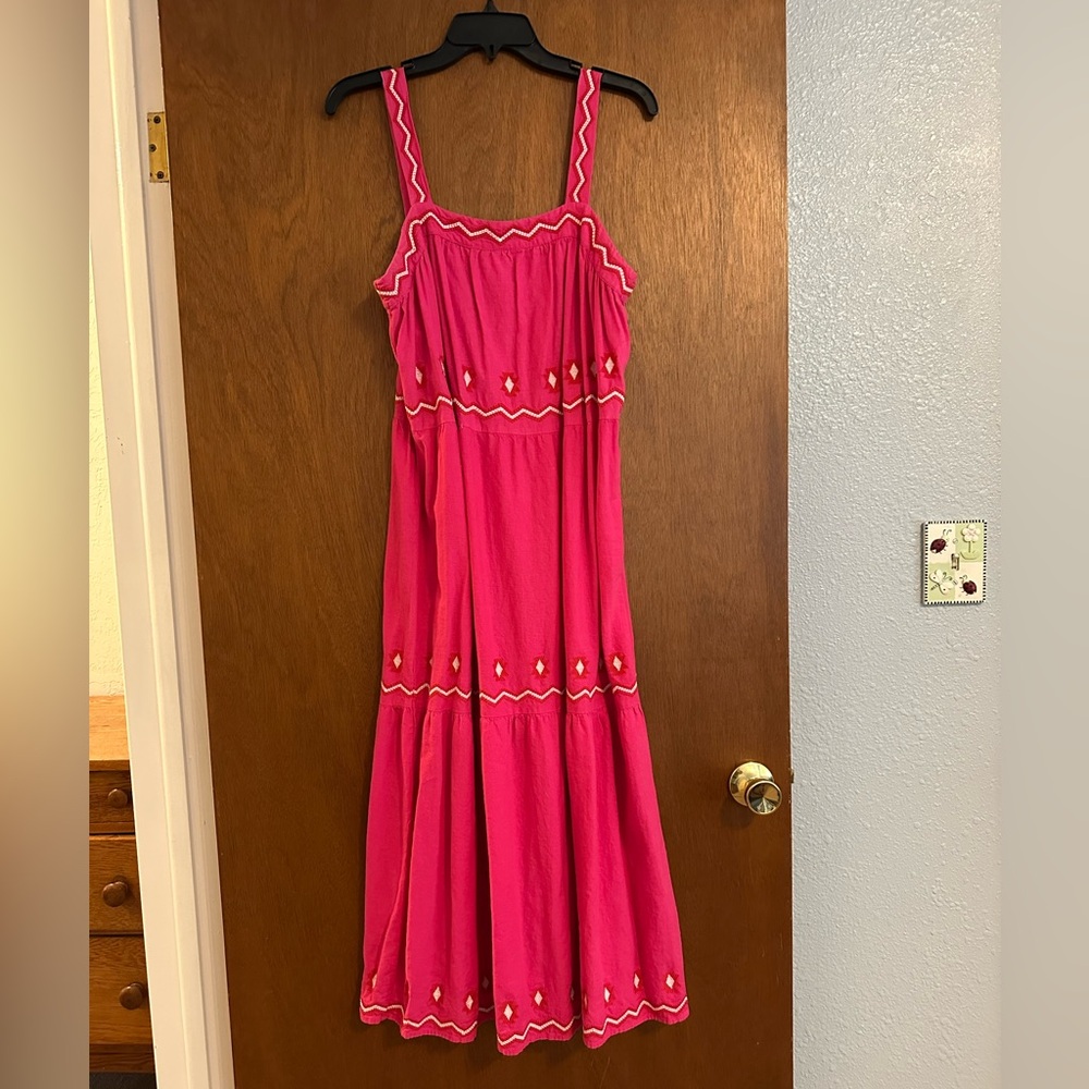 LOFT Vibrant Pink Maxi Dress